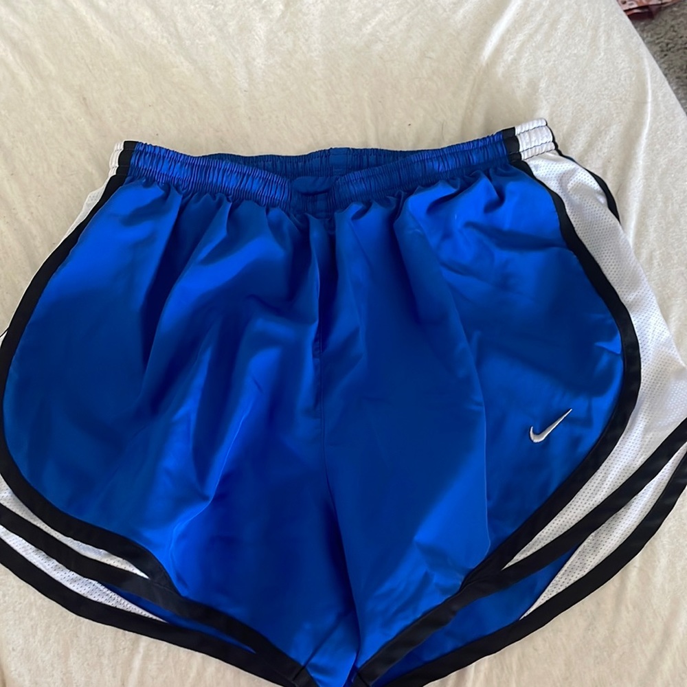 Blue nike running shorts
